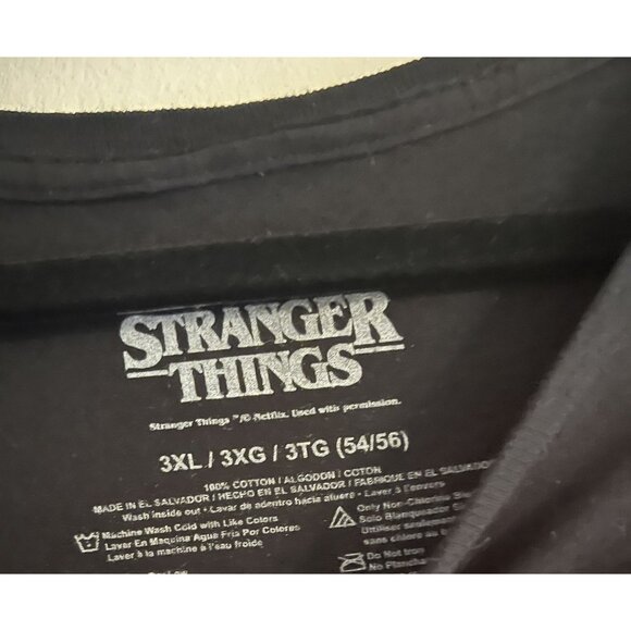 Stranger Things Netflix 100% Cotton Black Graphic Tshirt 3XL Unixex Men's Ladies - Picture 3 of 5